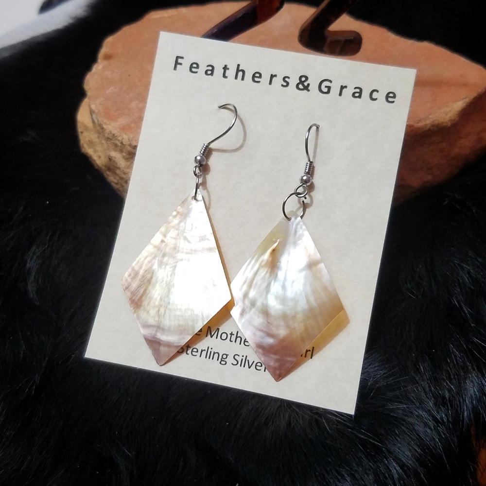 Genuine Mother-of-Pearl Sterling Silver Ea…